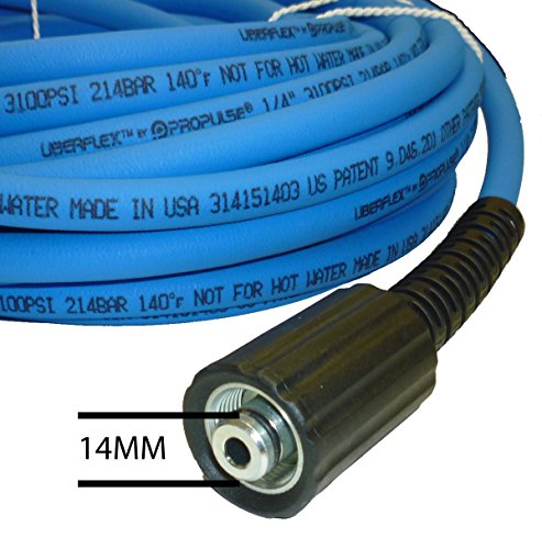 UBERFLEX™ Kink Resistant Pressure Washer Hose 1/4" x 50' 3,100 PSI with (2) 22MM