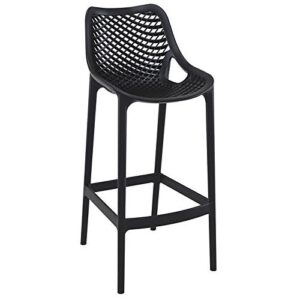 compamia air patio bar stool in black (set of 2)