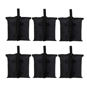 heavy duty 600d gazebo canopy weights bag, tent weights bag for legs, sandbags for pop up tent gazebo canopy outdoor sun shelter umbrella pool ladder (black-6 pack)