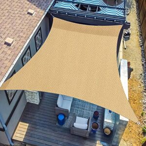 SUNLAX Sun Shade Sail, 8'x10' Sand Rectangle Canopy Shades for Outdoor Patio Pergola Cover Sunshade Sails UV Blocking Canovas Covers