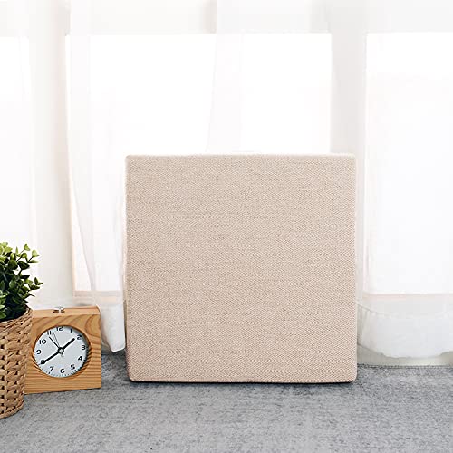 baibu 12x12 Inches Stool Cushion Square with Ties Set of 2, Non-Slip Bar Stool Cushion Square Seat Cushion with Machine Washable Cover - 2 Cushions Only (Beige, 12x12x1.5in)