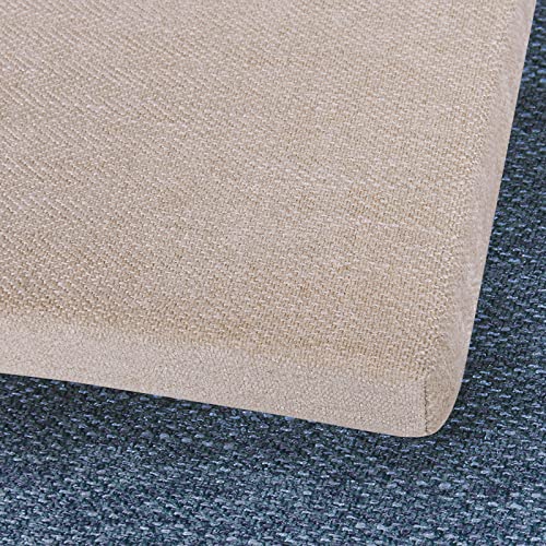 baibu 12x12 Inches Stool Cushion Square with Ties Set of 2, Non-Slip Bar Stool Cushion Square Seat Cushion with Machine Washable Cover - 2 Cushions Only (Beige, 12x12x1.5in)