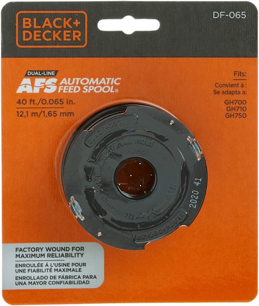 BLACK+DECKER Trimmer Line Replacement Spool, Dual Line, AFS, .065-Inch (DF-065)