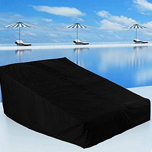 UCARE Double Wide Patio Chaise Lounge Chair Cover Waterproof 82in Outdoor Patio 2 Person Rattan Daybed Sofa Recliner Chaise Longue Protector Dust Furniture Covers