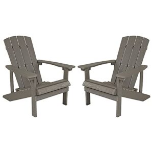 flash furniture charlestown poly resin adirondack chair – gray – all weather – indoor/outdoor – set of 2