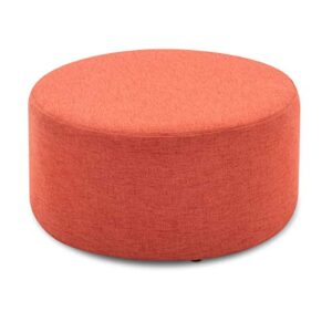 24inches pouf round vanity ottoman seat sofa footrest stool couch orange durable sturdy heavy duty ergonomic comfortable for home indoor outdoor patio garden backyard poolside living room bedroom dorm