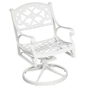 homestyles 6652-53 outdoor swivel rocking chair, white