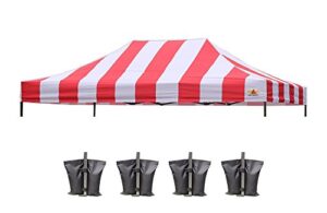 abccanopy replacement canopy top for pop up canopy tent (10×15, red stripe)