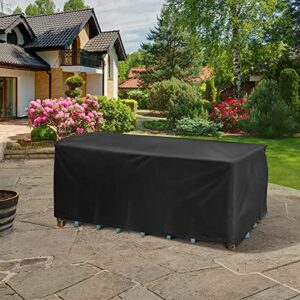 iCOVER Patio Furniture Cover, 113"x76" Rectangular/Oval Patio Table Cover, Easy On/Off, Waterproof Dustproof Cover for Outdoor Dining Table Set, Sectional Sofa Set