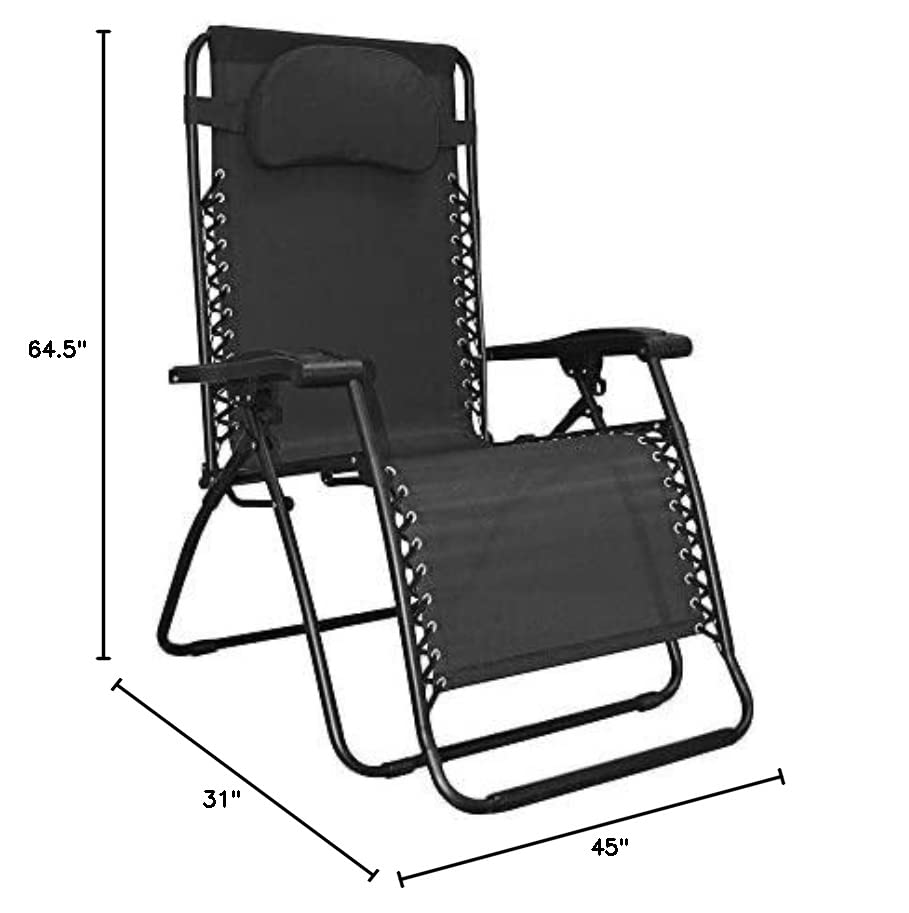 Caravan Sports Infinity Oversized Zero Gravity Chair, Black