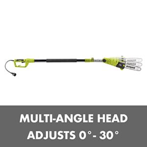 Sun Joe SWJ803E 10 inch 8.0 Amp Electric Multi-Angle Pole Chain Saw, Green