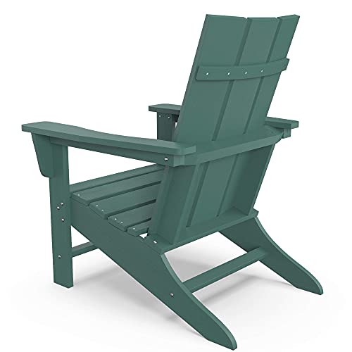 SERWALL Adirondack Chair Oversized Outdoor Fire Pits Chair Weather Resistant-Green