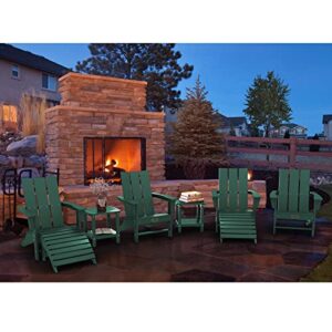 SERWALL Adirondack Chair Oversized Outdoor Fire Pits Chair Weather Resistant-Green