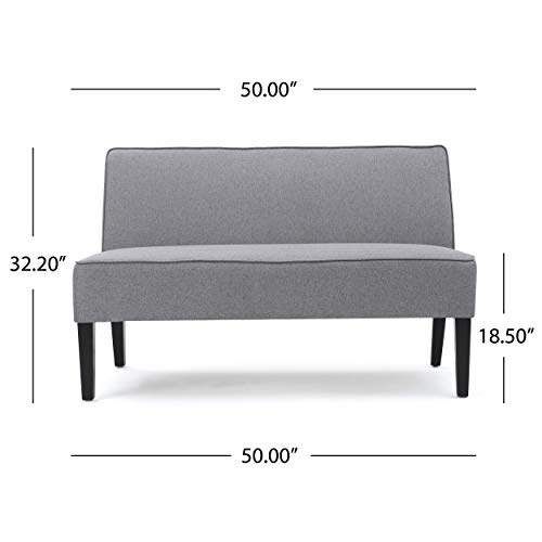 Christopher Knight Home Dejon Modern Fabric Loveseat, Gray / Matte Black Dimensions: 30.00”D x 50.00”W x 32.20”H