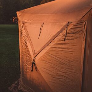 Gazelle Tents™, G6 Deluxe 6-Sided Portable Gazebo, Easy Pop-Up Hub Screen Tent, Waterproof, UV Resistant, Attached Wind Panels, 8-Person & Table, Badlands Brown, 86" x 124" x 124", GG610BR