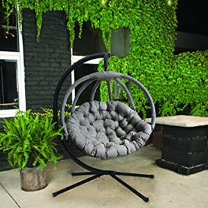 FlowerHouse FHOV100-SAND Hanging Ball Chair w/Stand - Overland Sand