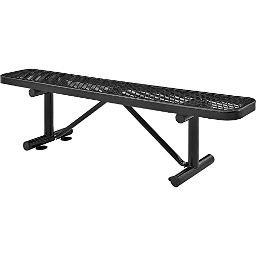 Global Industrial 6'L Expanded Metal Mesh Flat Bench, Black