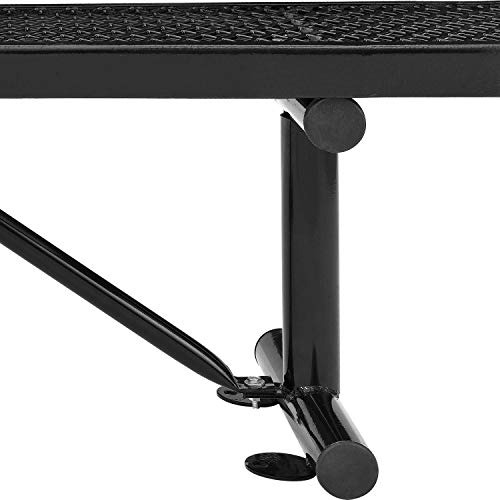 Global Industrial 6'L Expanded Metal Mesh Flat Bench, Black