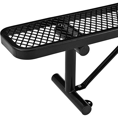 Global Industrial 6'L Expanded Metal Mesh Flat Bench, Black