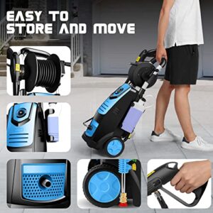 Electric Pressure Washer, Professional Electric Pressure Cleaner Machine with 4 Nozzles, Foam Cannon, 1800W High Power Washer with Soap Tank, IPX5 Car Wash Machine/Car/Driveway/Patio Clean