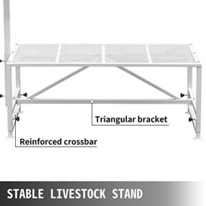 Happybuy Livestock Stand 51x23 inches, Trimming Stand with Straight Head Piece, Goat Trimming Stand Metal Frame Sheep Shearing Stand Livestock Trimming Stands