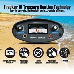 Bounty Hunter TK4 Tracker IV Metal Detector with 8-inch Waterproof Coil