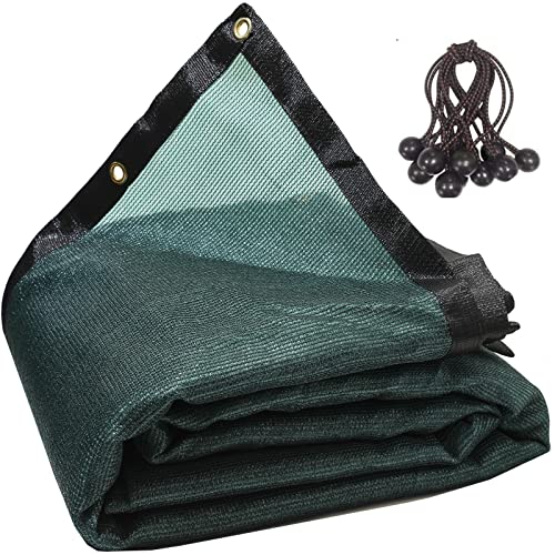 90% Green 6ft x 8ft High Density Fabric Shade Sun Shade Cloth Shade Mesh Canopy Taped Edge with Grommets for Garden Patio, 12pcs Bungee Balls Ropes Included