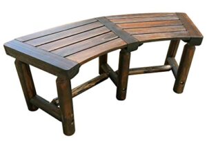 leigh country char-log curved bench