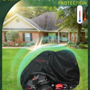 Riding Lawn Mower Cover, Eventronic 54“ Riding Lawn Tractor Cover Waterproof Heavy Duty Durable (420D-polyester oxford)