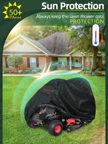 Riding Lawn Mower Cover, Eventronic 54“ Riding Lawn Tractor Cover Waterproof Heavy Duty Durable (420D-polyester oxford)