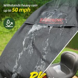 Riding Lawn Mower Cover, Eventronic 54“ Riding Lawn Tractor Cover Waterproof Heavy Duty Durable (420D-polyester oxford)