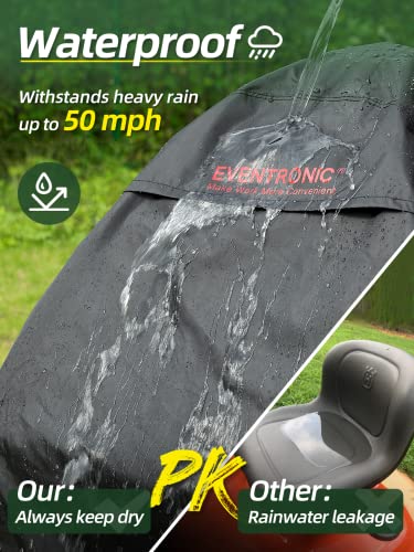 Riding Lawn Mower Cover, Eventronic 54“ Riding Lawn Tractor Cover Waterproof Heavy Duty Durable (420D-polyester oxford)