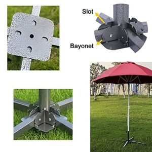 Foldable Beach Umbrella Stand-Outdoor Sunshade Anchor,Portable Patio Umbrella Holder Clamp Adjustable Patio Umbrella Base,Heavy Duty Tempered Iron Patio Umbrella Stand for Courtyard,Garden,Beach