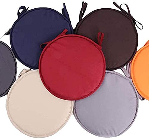 RAILONCH Indoor/Outdoor Chair Pads Round Seat Cushions Garden Patio Home Cushions - Diameter 38cm (2pcs,Dark Grey)