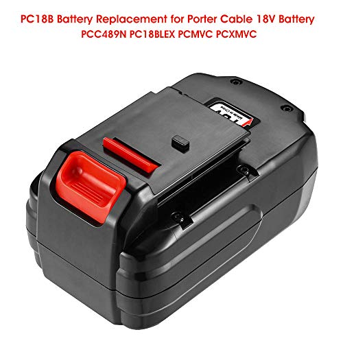 Dosctt 2 Pack 3.6Ah 18 Volt PC18B Battery Replacement for Porter Cable 18V Battery PCC489N PC18BLEX Compatible with Porter Cable 18V Ni-Cd&Ni-Mh Battery Charger PCMVC PCXMVC