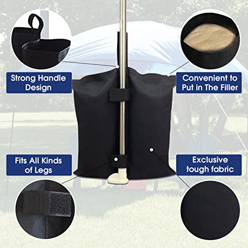 Canopy Weight Bags for Pop up Canopy Tent, Heavy Duty Sandbags for Instant Outdoor Sun Shelter Canopy Legs(4)