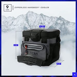 Arctic Zone Titan Deep Freeze Cooler - 9 Can Zipperless Hardbody Cooler - Deep Freeze Insulation, HardBody Liner, and SmartShelf