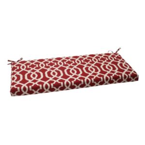 pillow perfect outdoor/indoor new geo red bench/swing cushion, 1 count (pack of 1)