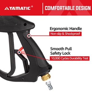 YAMATIC Pressure Washer Gun and Hose with Easy Pull Trigger, 3700 PSI Power Washer Gun Replacement for B&S, Honda, Excell, Simpson, Craftsman, Troy Bilt, Ryobi, Greenworks