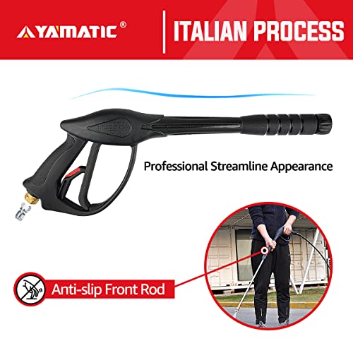 YAMATIC Pressure Washer Gun and Hose with Easy Pull Trigger, 3700 PSI Power Washer Gun Replacement for B&S, Honda, Excell, Simpson, Craftsman, Troy Bilt, Ryobi, Greenworks