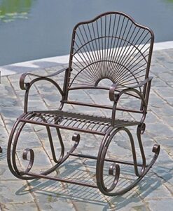 international caravan iron bronze patio rocking chair