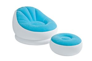 intex inflatable colorful cafe chaise lounge chair w/ottoman – blue | 68572e