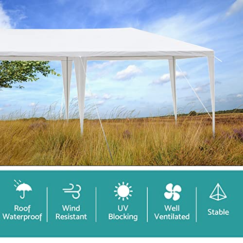 BELANITAS Tents for Parties 10x30 with 8 Walls, Outdoor Canopy Tent Heavy Duty, Eight Sides Two Zipper Doors Canopy with Spiral Tubes, Wedding Party Tent with UV Blocking, White
