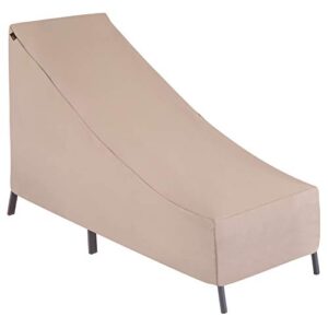 modern leisure 2934 chalet patio chaise lounge, outdoor cover (65 l x 28 d x 29 h inches), khaki/fossil water-resistant