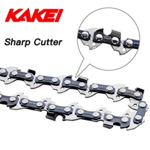 KAKEI 16 Inch Chainsaw Chain .050" Gauge, 3/8" LP Pitch, 56 Drive Links Fits Craftsman, Poulan, Ryobi, Echo, Greenworks and More (3 Chains)