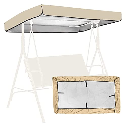 Replacement Garden Swing Cover Top Cover Waterproof Outdoor Swing Chair Awning Anti-UV Patio Hammock Cover Top Sun Shade Rainproof for 2/3-Seater-Swing 22.6.21