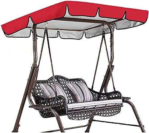 GBEN Swing Top Cover Canopy Replacement Porch Patio Outdoor Replaceable Swing Canopy Cloth Waterproof Swing Ceiling Replacement Cover for Outdoor 22.6.21 (Color : Red, Size : 142x120x18cm/56x47x7)