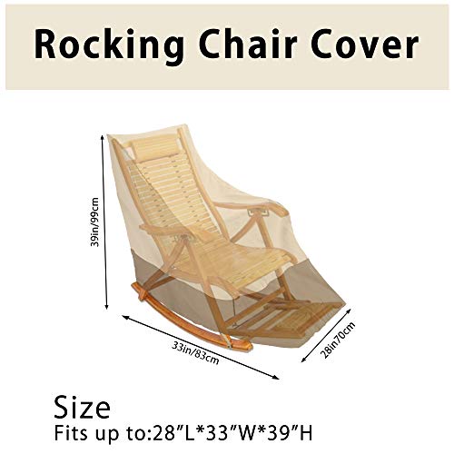 2 PCS Patio Chair Covers, Heavy Duty and Waterproof 420D Outdoor Rocking Chair Cover All-Weather Furniture Protector 28" W x 33" Deep x 39" H (2 Pack)