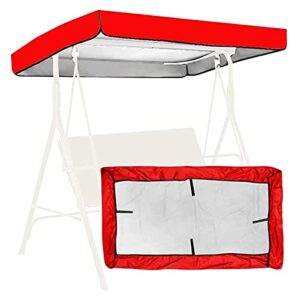 replacement garden swing cover top cover waterproof outdoor swing chair awning anti-uv patio hammock cover top sun shade rainproof for 2/3-seater-swing 22.6.21 (color : red, size : 195x125x15/20cm)