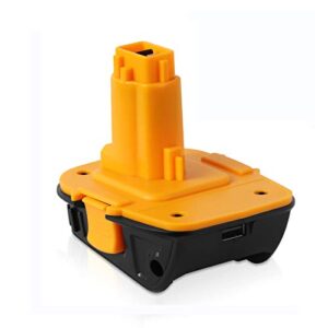 dsanke dca1820 battery adapter for dewalt 18v to 20v adapter, convert dewalt 20v battery dcb205 dcb201 dcb609 for dewalt 18v battery dc9096 dc9098 dw9096 dw9099 with usb port